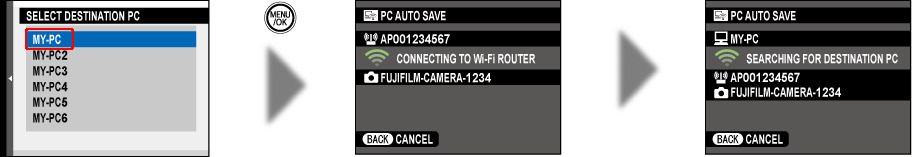 fujifilm pc autosave will not connect