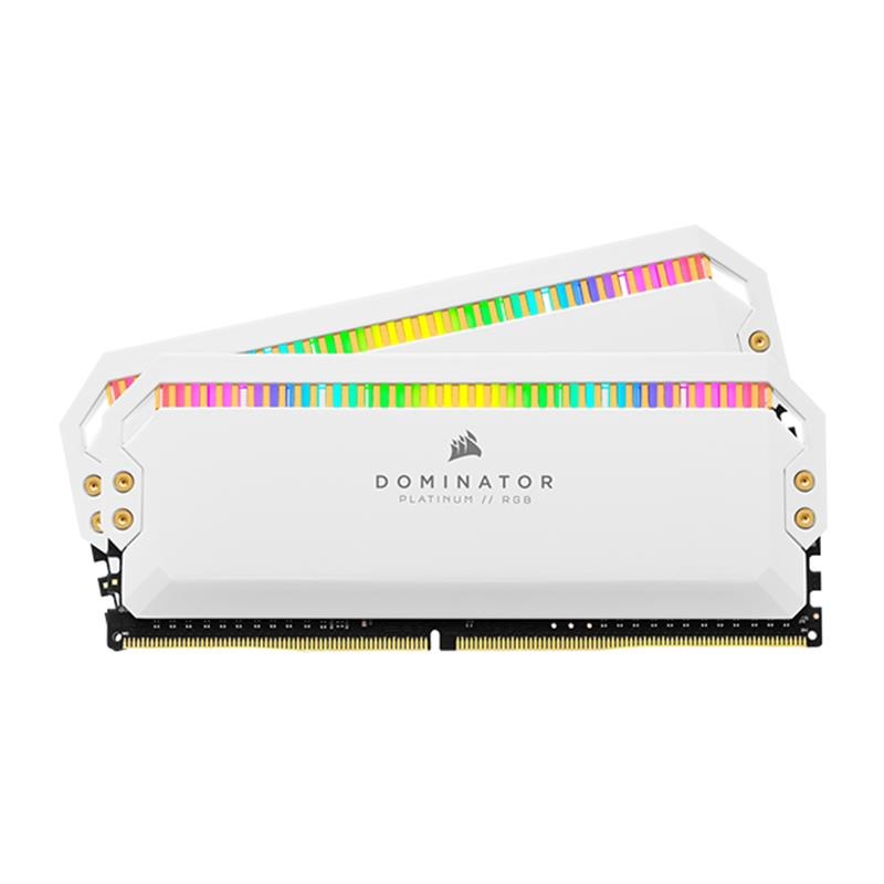 (16G DDR4 2x8G 3200) Corsair Dominator Platinum RGB White CL16-18-18-36