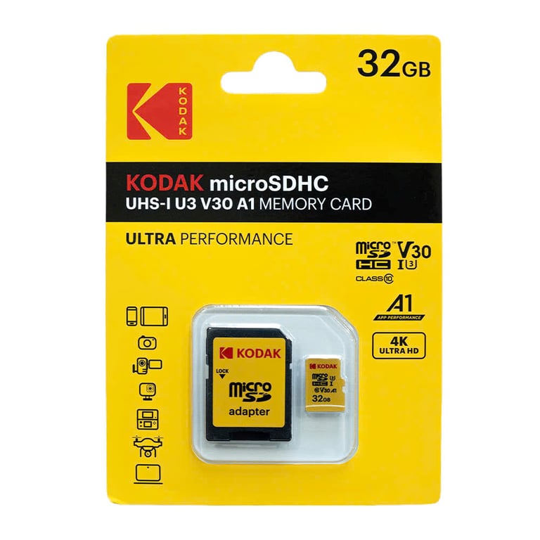 Thẻ nhớ MicroSDHC Kodak UHS-I U3 V30 A1 32GB