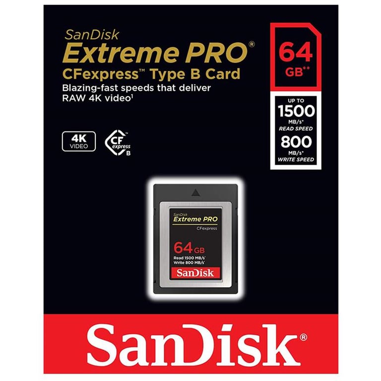 Thẻ nhớ CFexpress SanDisk Extreme Pro 64GB 1500Mb/800Mb/s