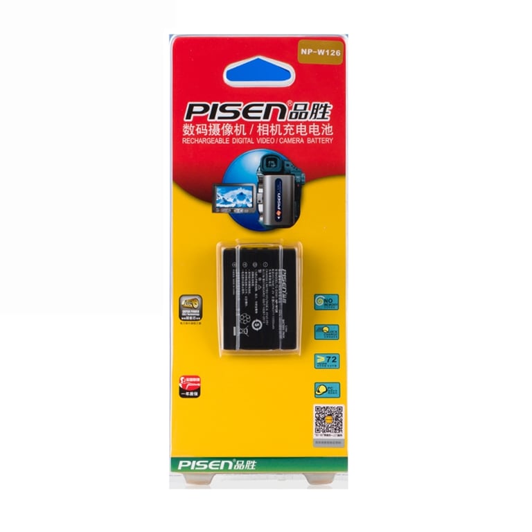 Pin Pisen NP-W126 cho Fujifilm X-T1, X-E1, X-E2, X-E2s, X-A1, X-A2, XM1, X-Pro1, X-Pro2, HS50