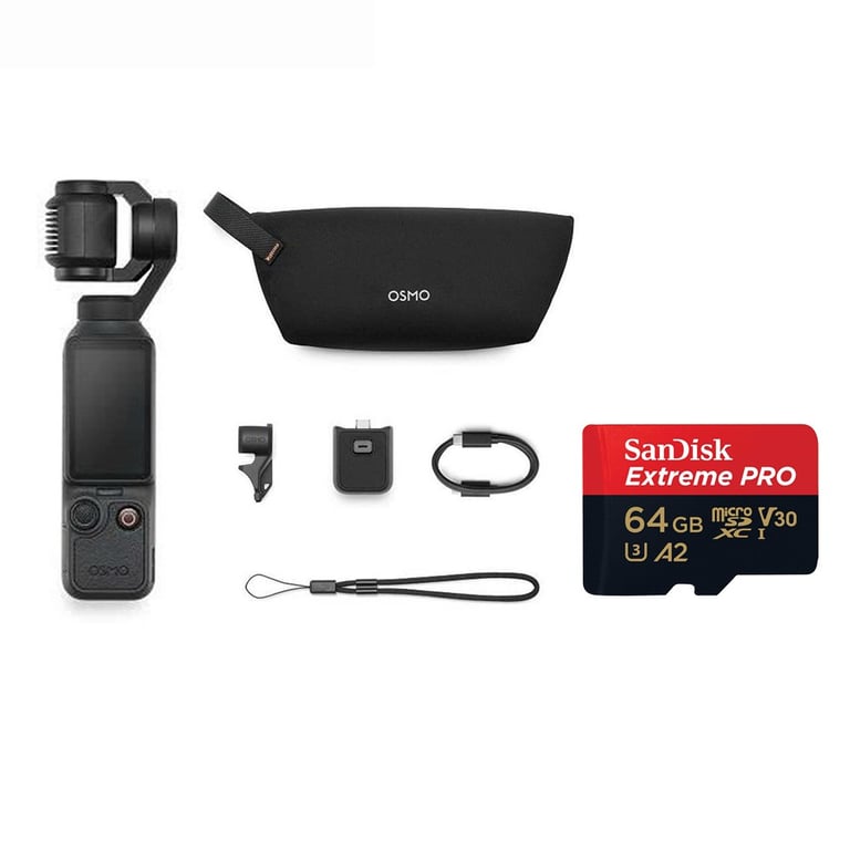 Máy quay DJI Osmo Pocket 4 + Thẻ nhớ MicroSDXC Sandisk Extreme Pro 64GB 200MB/ 90MB/ s