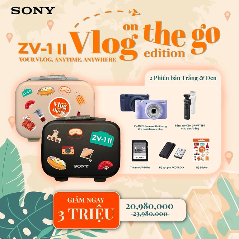 Máy ảnh Sony ZV-1 Mark II Vlog on the go Edition Trắng