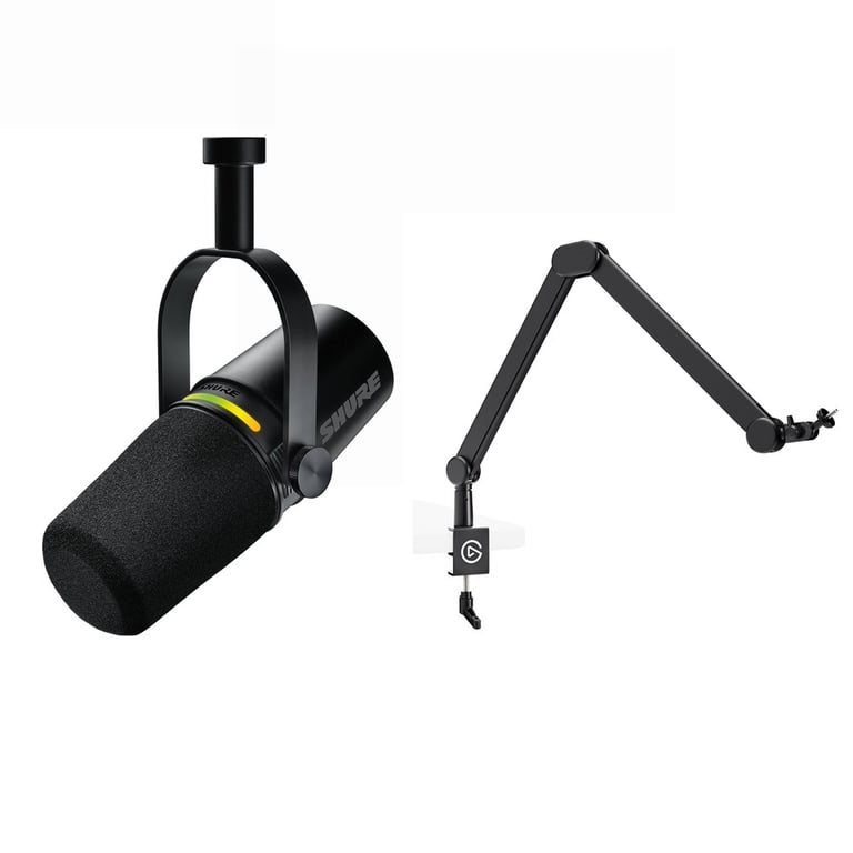 Shure MV7+ + Elgato Wave Mic Arm MK.2