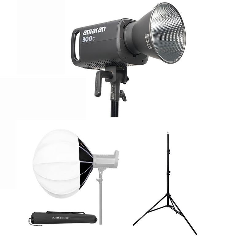 Amaran 300C + Softbox cầu K&F Concept 65cm + Amaran 2.8m