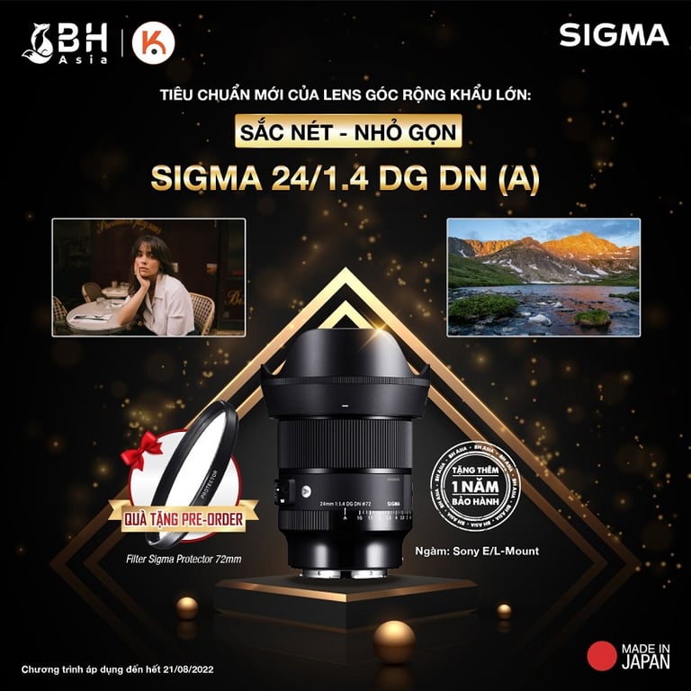 Sigma 20 SIGMA 20/1.4 DG DN (A) & Sigma 24/1.4 DG DN (A): Đặt hàng trước - Rước quà ngay