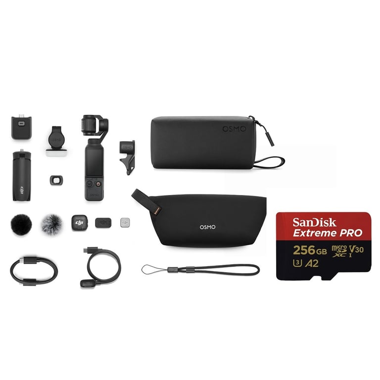 Máy quay DJI Osmo Pocket 4 Creator Combo + Thẻ nhớ MicroSDXC Sandisk Extreme Pro 256GB 200MB/ 140MB/ s