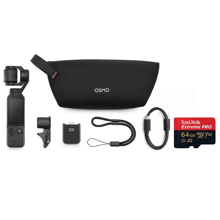 Máy quay DJI Osmo Pocket 4 + Thẻ nhớ MicroSDXC Sandisk Extreme Pro 64GB 200MB/ 90MB/ s