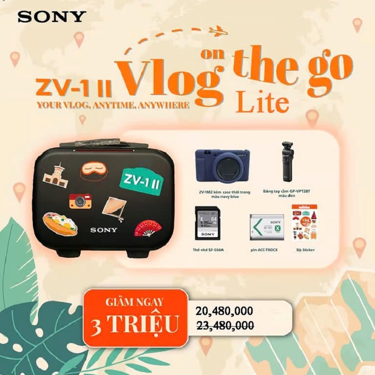 Máy ảnh Sony ZV-1 Mark II Vlog on the go LITE Đen