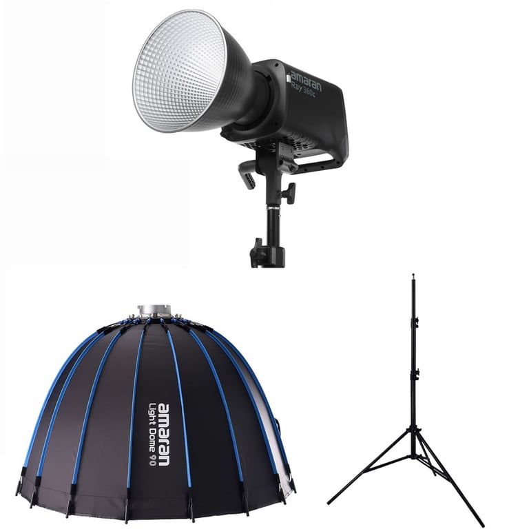Amaran Ray 360C + Softbox Amaran Light Dome 90 + Amaran 2.8m