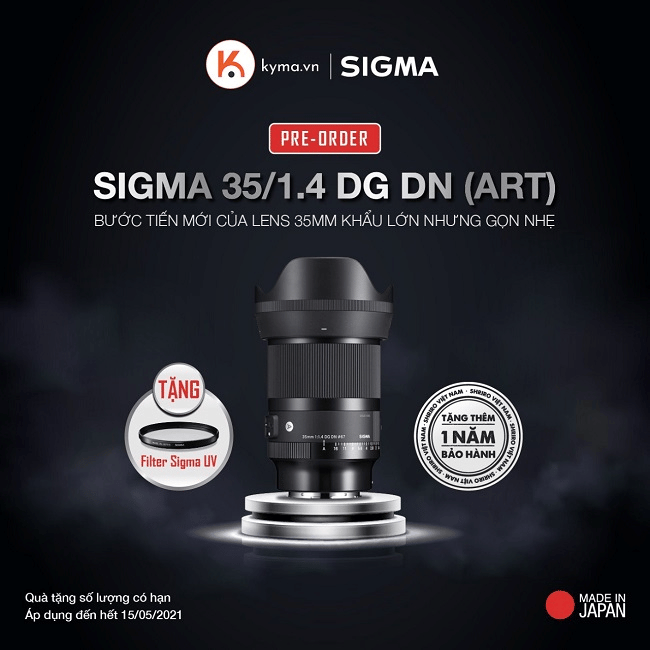 Pre-order Lens Sigma 35mm F1.4 DG DN Art – Nhận ngay Filter Sigma UV