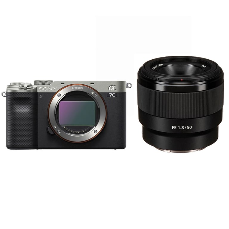 Sony Alpha A7C Body Bạc + Sony FE 50mm F1.8