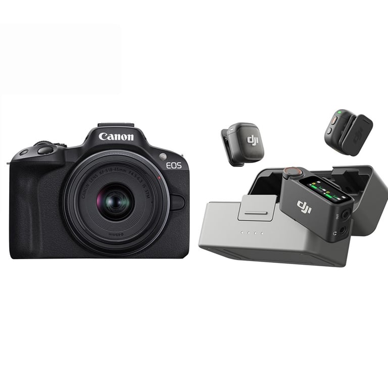 Canon EOS R50 Kit RF-S 18-45mm F4.5-6.3 IS STM + DJI Mic 3