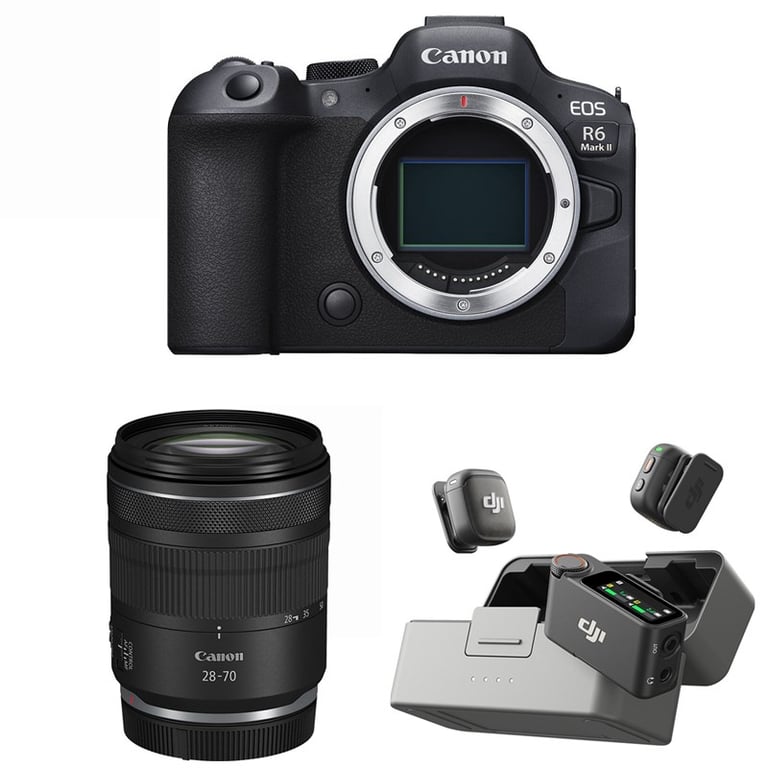 Canon EOS R6 Mark II Body + Canon RF 28-70mm F2.8 IS STM + DJI Mic 3