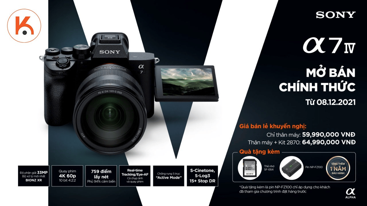 Máy ảnh Sony A7 Mark IV mở bán chính thức