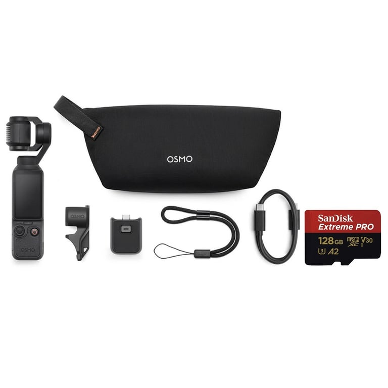 Máy quay DJI Osmo Pocket 4 + Thẻ nhớ MicroSDXC Sandisk Extreme Pro 128GB 200MB/ 90MB/ s