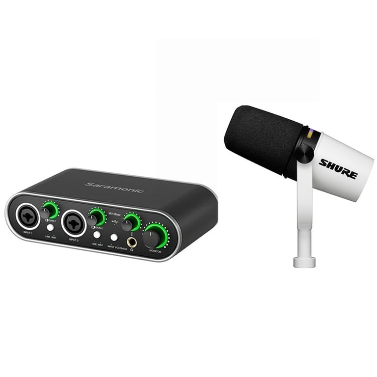 Shure MV7 + - W + Saramonic MV-Mixer