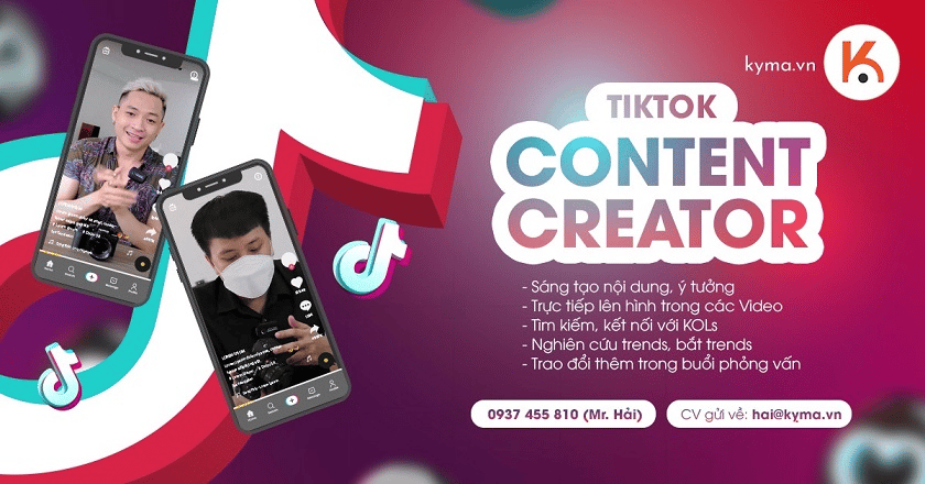 Tuyển dụng Tiktok content creator tại TP.HCM