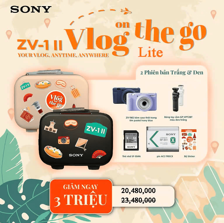 Máy ảnh Sony ZV-1 Mark II Vlog on the go LITE Trắng
