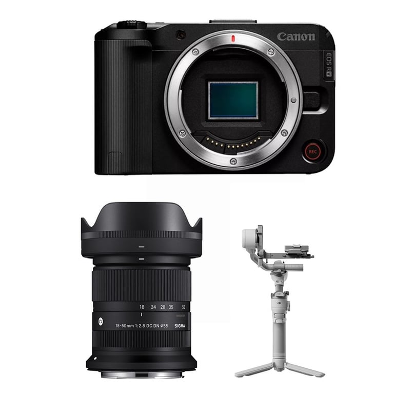 Canon EOS R50 V Body + Sigma 18-50mm F2.8 DC DN (C) + DJI RS 4 Mini