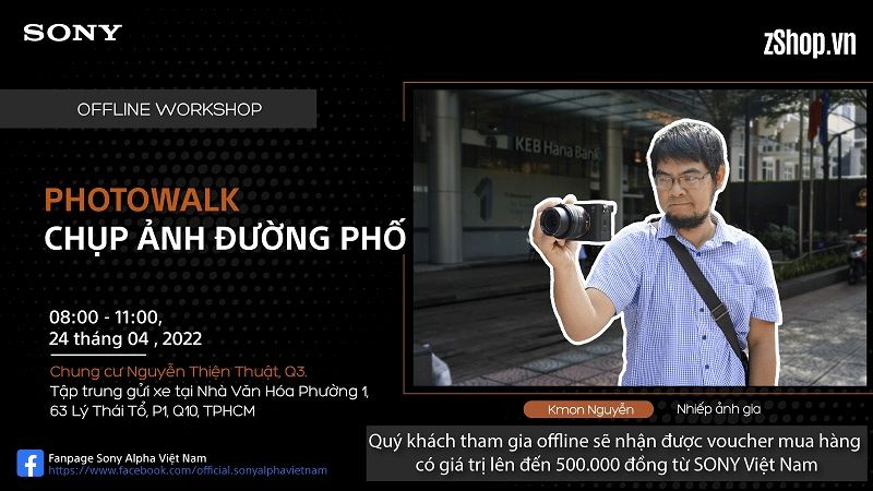 Xem workshop - Nhận code khuyến mãi từ Sony trong tháng 4