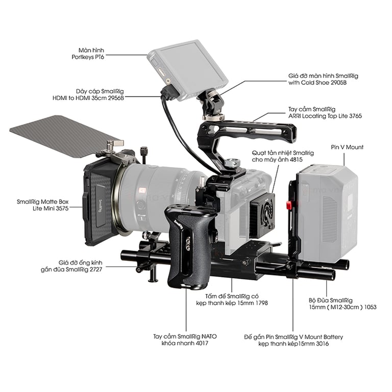 Combo SmallRig Fullset quay phim cho Sony A7M4 / A7S3 / A7R4 / A1