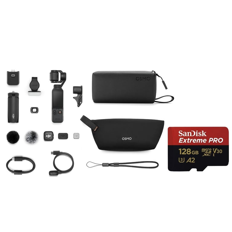 Máy quay DJI Osmo Pocket 4 Creator Combo + Thẻ nhớ MicroSDXC Sandisk Extreme Pro 128GB 200MB/ 90MB/ s