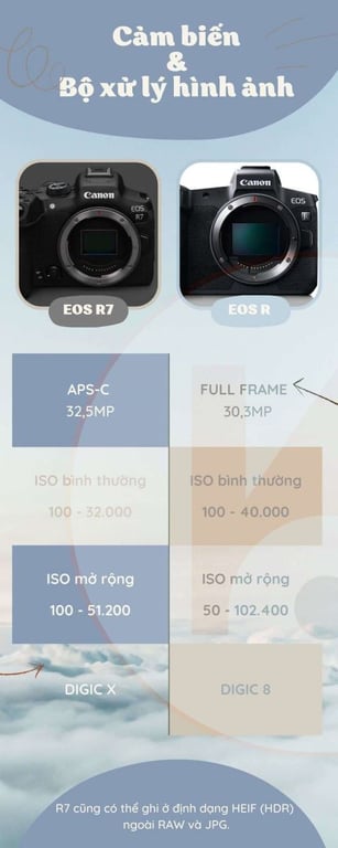 Canon R7 và Canon R: Những điểm khác biệt