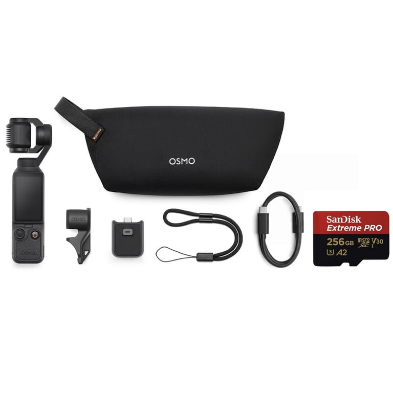 Máy quay DJI Osmo Pocket 4 + Thẻ nhớ MicroSDXC Sandisk Extreme Pro 256GB 200MB/ 140MB/ s
