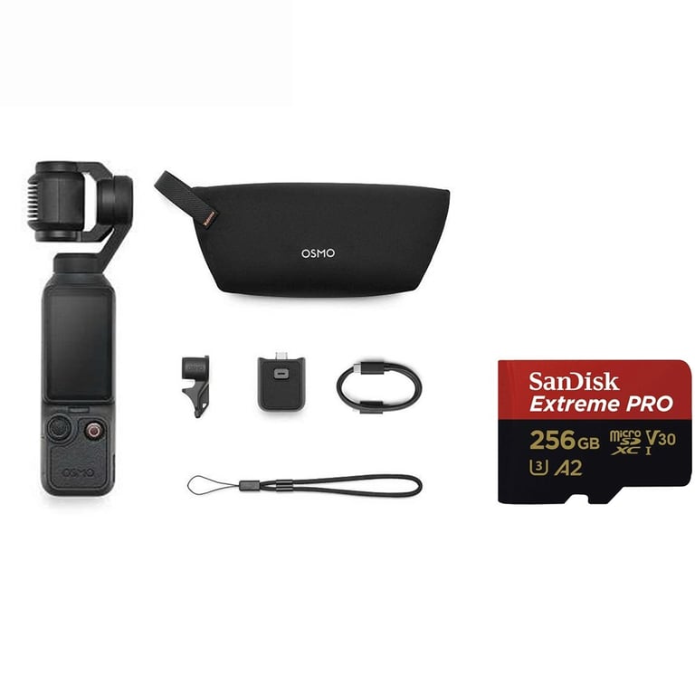 Máy quay DJI Osmo Pocket 4 + Thẻ nhớ MicroSDXC Sandisk Extreme Pro 256GB 200MB/ 140MB/ s