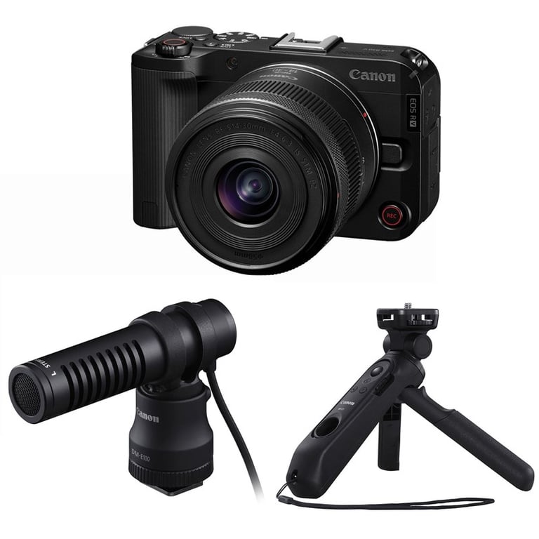Canon EOS R50 V kit RF-S 14-30mm + Microphone Canon DM-E100 + Báng tay cầm Canon HG-100TBR