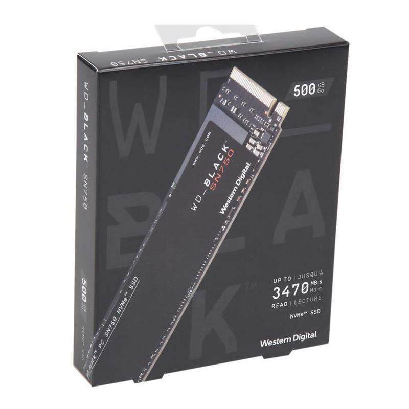 WD SSD Black SN750 500GB M.2 NVMe PCIe 3470/2600 MB/s