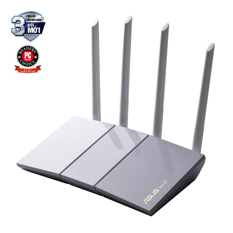 ASUS RT-AX55 (Gaming Router) Wifi AX1800 2 Băng Tần, Wifi 6 (802.11ax), AiMesh WIFI Mesh, MU-MIMO, AiProtection/ Trắng