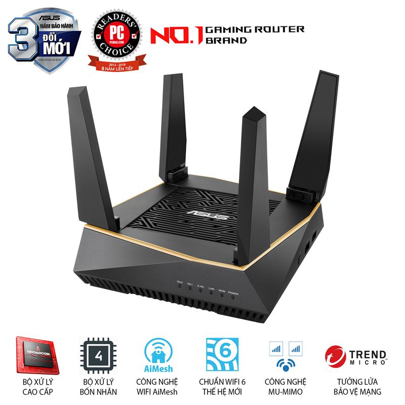 ASUS RT-AX92U 1 Pack (AiMesh Router) Wifi AX6100 3 Băng Tần, Wifi 6 (802.11ax), AiMesh 360 WIFI Mesh, AiProtection, USB 3.1