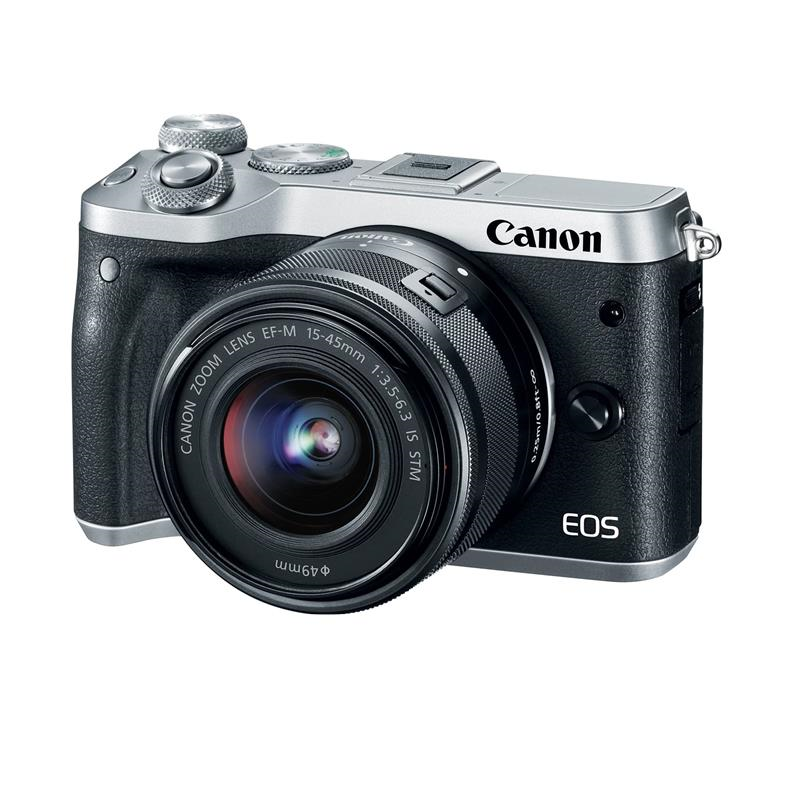 Máy ảnh Canon EOS M6 Kit EF-M15-45mm F3.5-6.3 IS STM/ Bạc (Nhập khẩu)