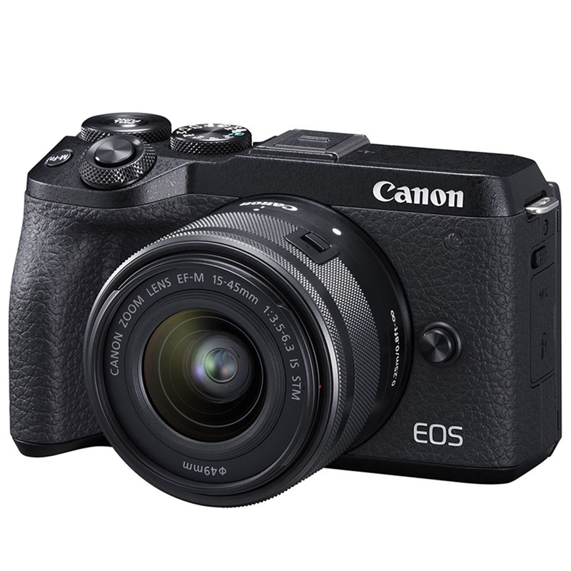 Máy Ảnh Canon EOS M6 Mark II kit EF-M15-45mm F3.5-6.3 IS STM/ Đen
