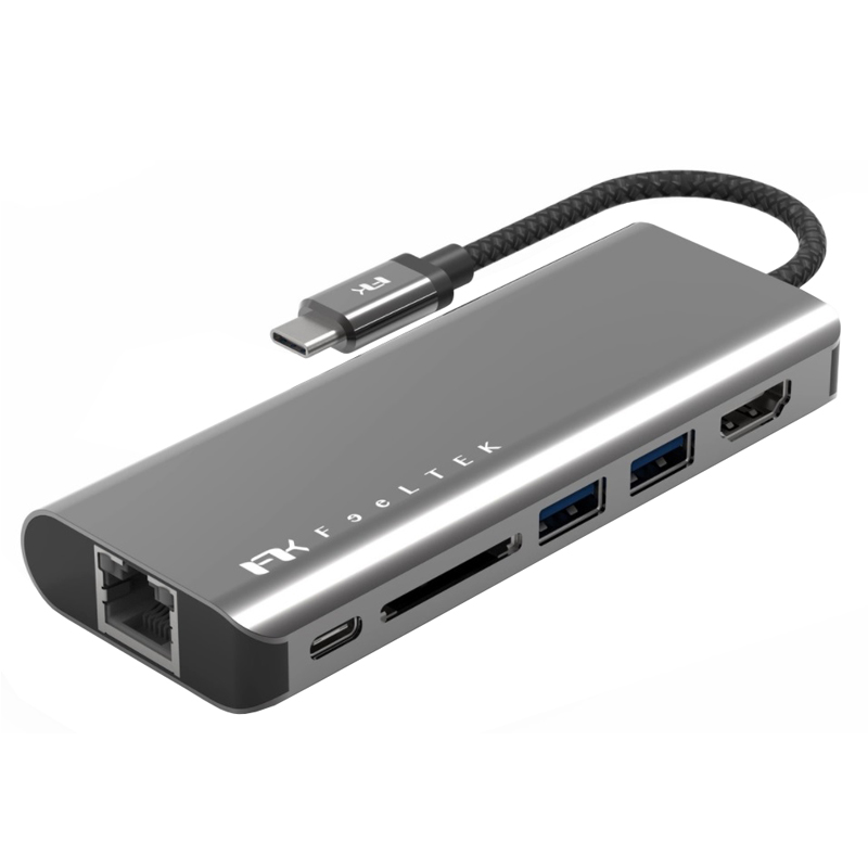 Bộ Chia Cổng USB Portable 6 In 1 USB-C Feeltek