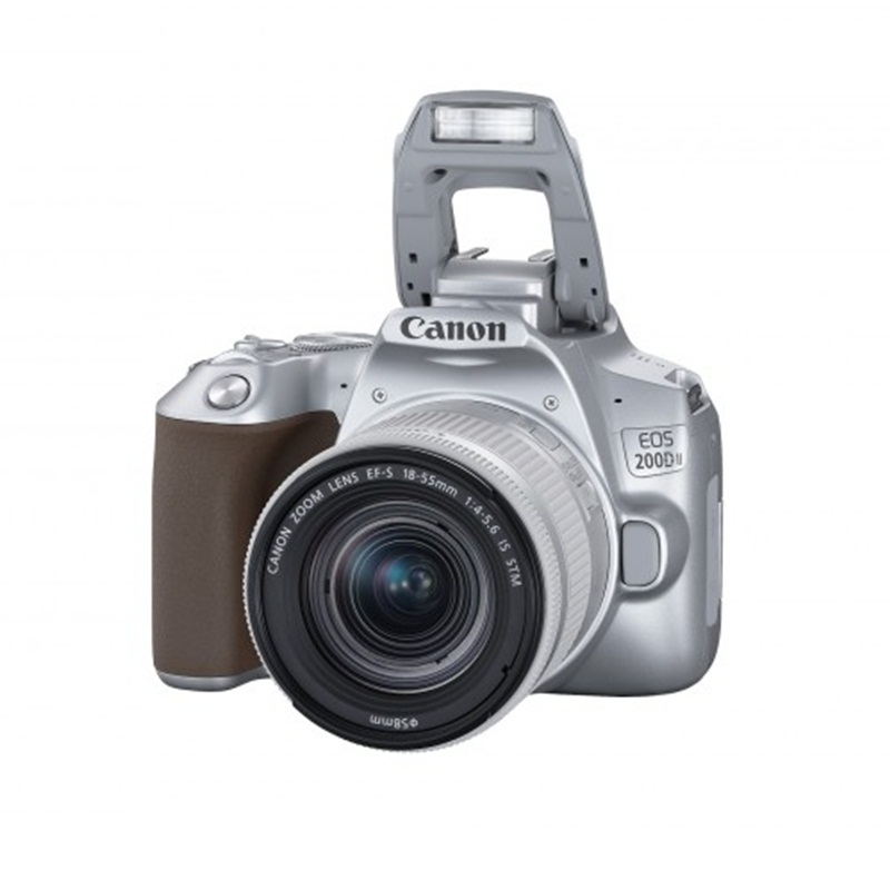 Máy ảnh Canon EOS 200D Mark II kit EF-S18-55mm F4-5.6 IS STM/ Bạc (nhập khẩu)