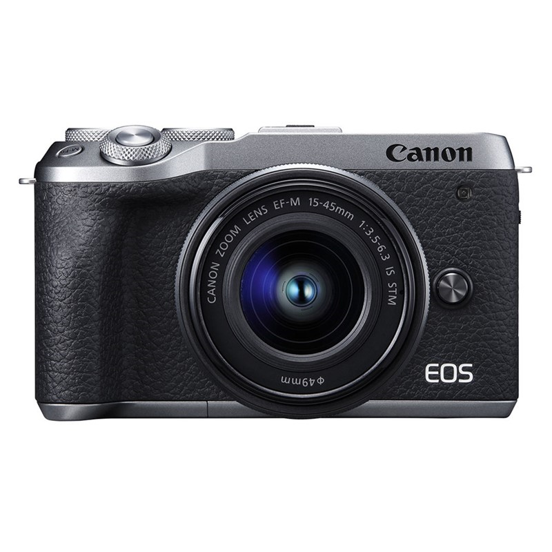 Máy ảnh Canon EOS M6 Mark II Kit 15-45mm + Sigma AF 16mm F1.4 DC DN For Canon EF-M/ Bạc