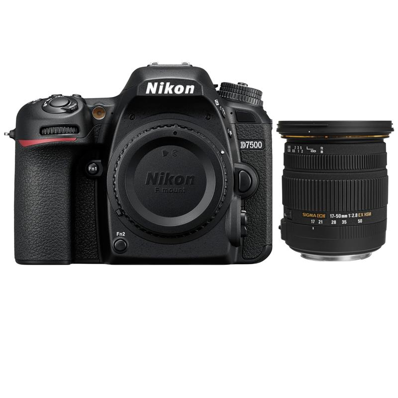 Máy ảnh Nikon D7500 Body + Sigma 17-50mm F2.8 EX DC OS HSM for Nikon (nhập khẩu)