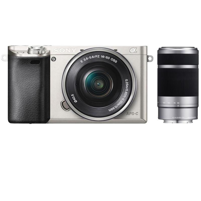 Máy ảnh Sony Alpha ILCE-6000L/ A6000 Kit 16-50mm + SEL55-210 F4.5-6.3 OSS/ Bạc