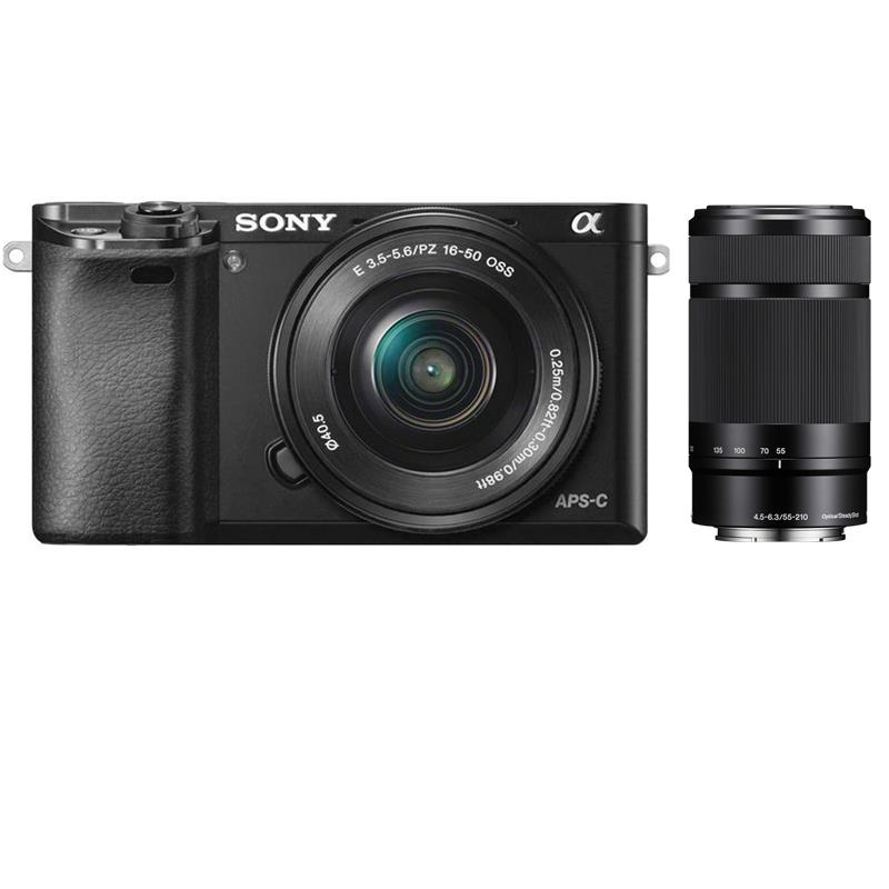 Máy ảnh Sony Alpha ILCE-6000L/ A6000 Kit 16-50mm + SEL55-210 F4.5-6.3 OSS/ Đen