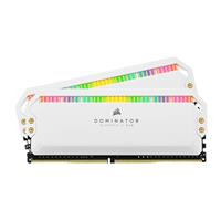 (32G DDR4 2x16G 3200) Corsair Dominator Platinum RGB CL16-20-20-38 White