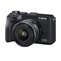 Máy ảnh Canon EOS M6 Mark II Kit 15-45mm + Sigma AF 30mm F1.4 DC DN For Canon EF-M/ Đen