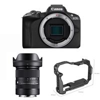 Canon EOS R50 Body + Sigma 18-50mm F2.8 DC DN (C) for Canon RF-S + SmallRig Cage for Canon EOS R50 4214